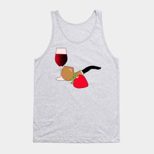 Wine, Pipe and Strawberry Tank Top